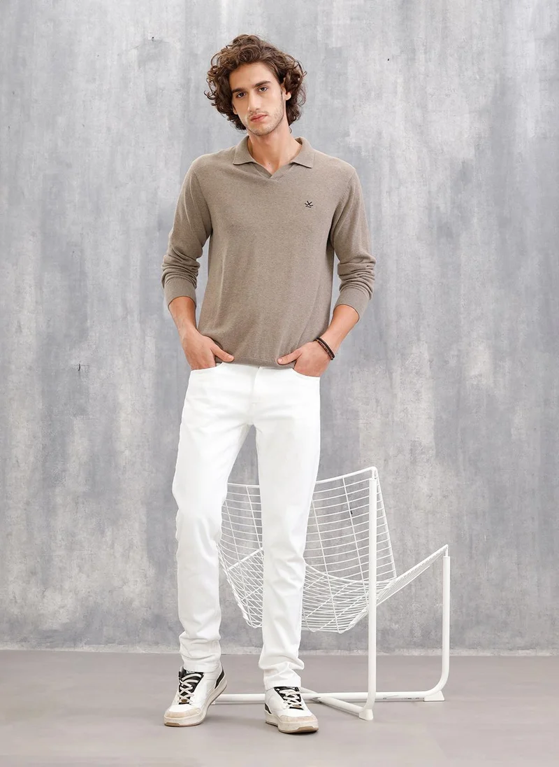 روجن Slim Fit Cotton Stretch Jeans I White